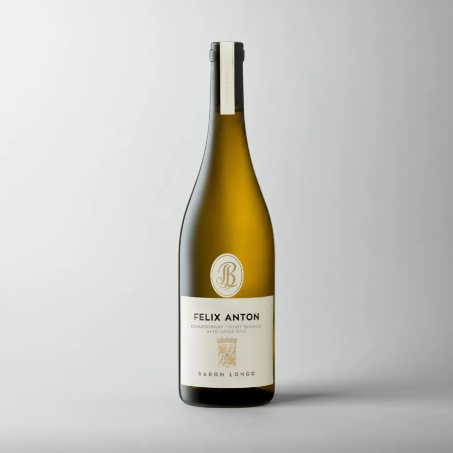 Baron Longo Felix Anton Bianco — Chardonnay Pinot Bianco Alto Adige DOC, productfoto op witte achtergrond