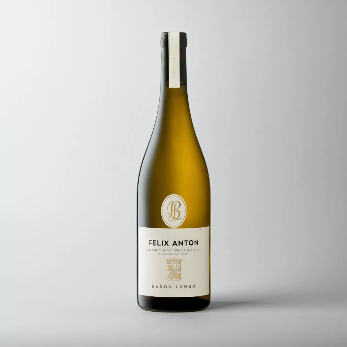 Baron Longo Felix Anton Bianco Baron Longo Felix Anton Bianco — Chardonnay Pinot Bianco Alto Adige DOC, productfoto op witte achtergrond