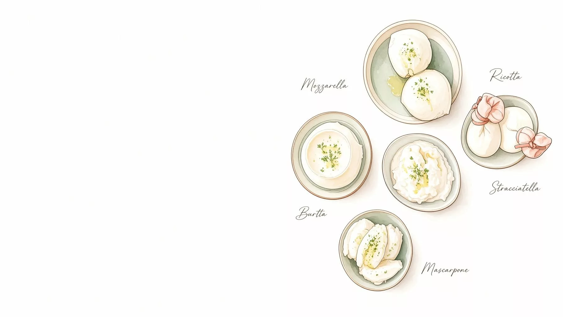 Burrata, mozzarella di bufala, stracciatella